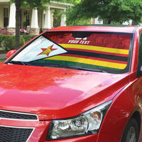 Zimbabwe Cricket Custom Auto Sun Shade Zimbabwean Pattern Flag Motif - Wonder Print Shop
