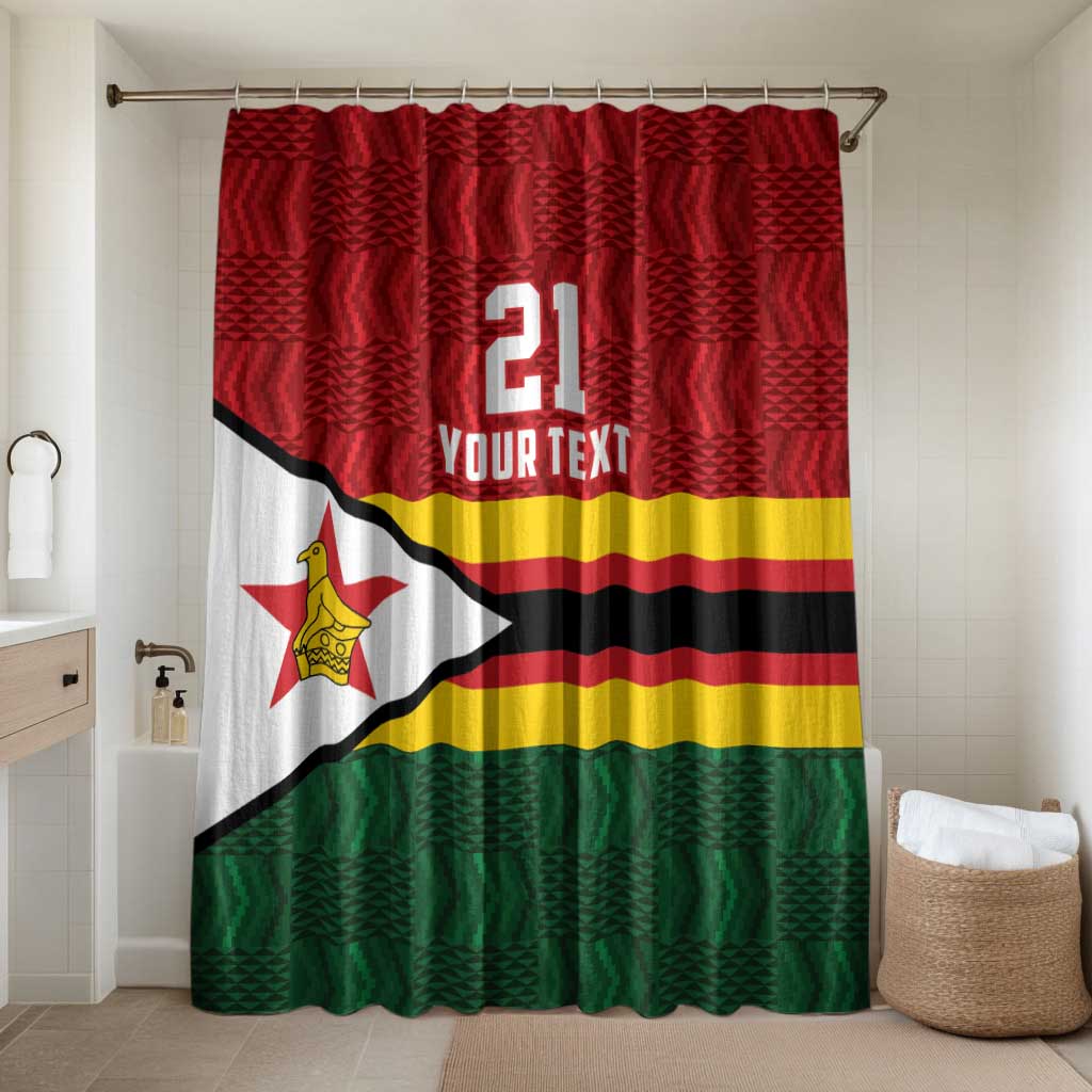 Zimbabwe Cricket Custom Bathroom Set Zimbabwean Pattern Flag Motif - Wonder Print Shop