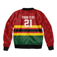 Zimbabwe Cricket Custom Bomber Jacket Zimbabwean Pattern Flag Motif - Wonder Print Shop