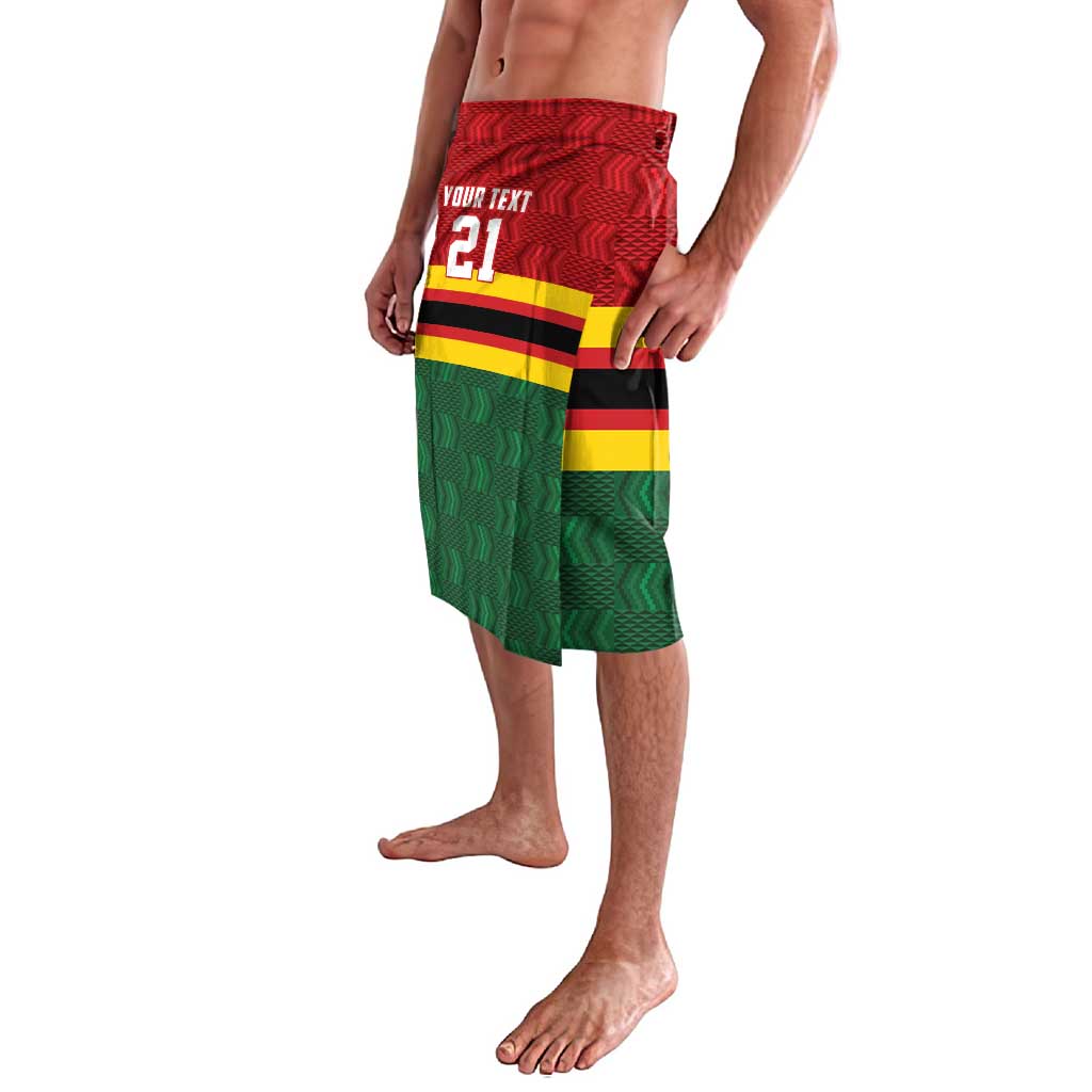 Zimbabwe Cricket Custom Lavalava Zimbabwean Pattern Flag Motif - Wonder Print Shop