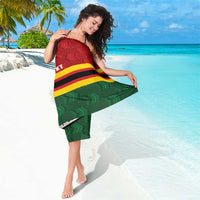 Zimbabwe Cricket Custom Sarong Zimbabwean Pattern Flag Motif - Wonder Print Shop
