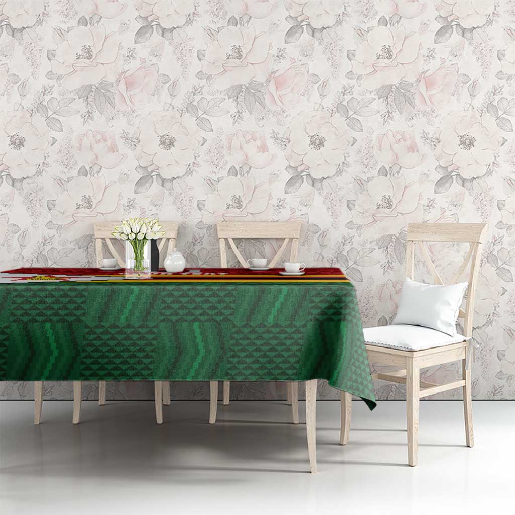 Zimbabwe Cricket Custom Tablecloth Zimbabwean Pattern Flag Motif - Wonder Print Shop