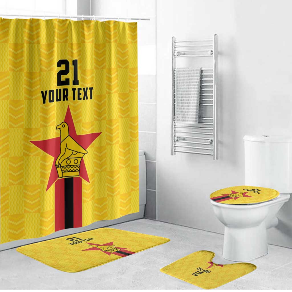 Zimbabwe Football Custom Bathroom Set The Warriors with Zimbabwe Bird - Wonder Print Shop