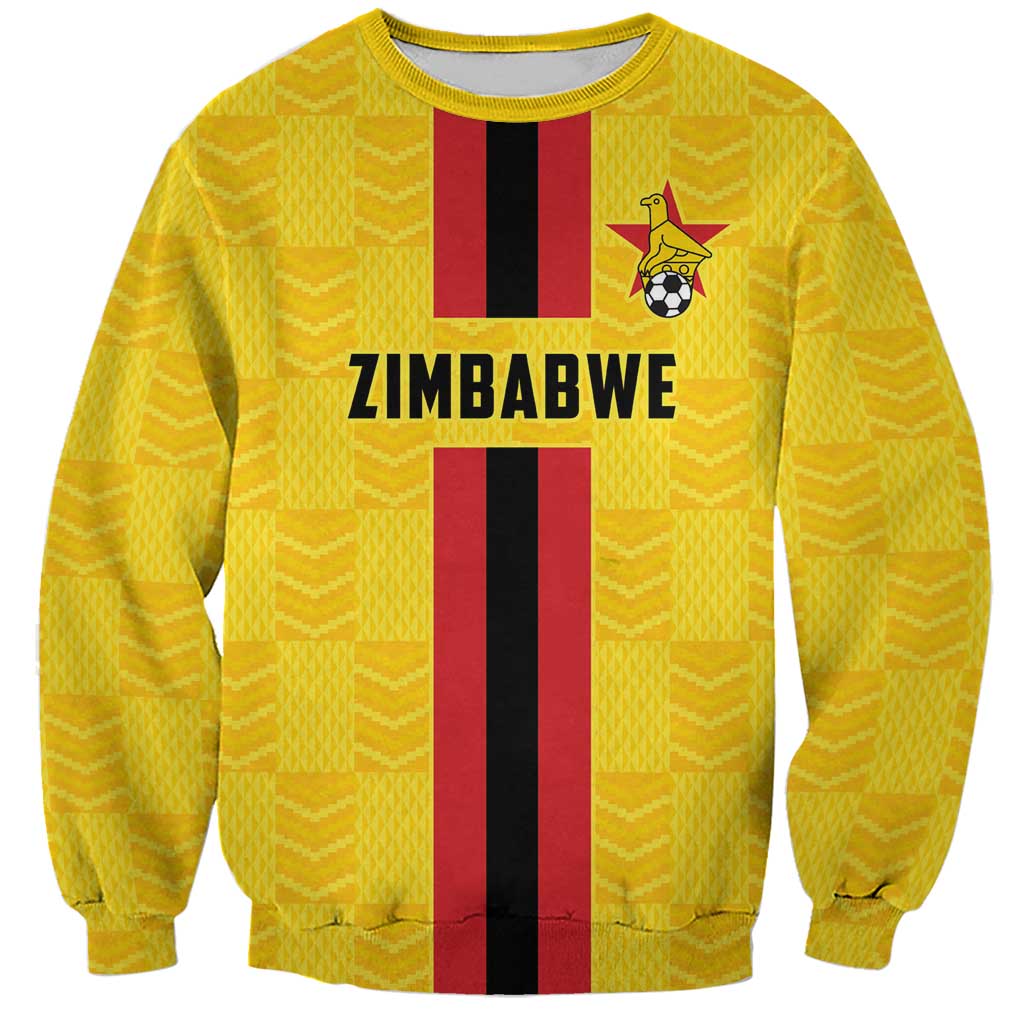 Zimbabwe Football Custom Sweatshirt The Warriors with Zimbabwe Bird - Wonder Print Shop