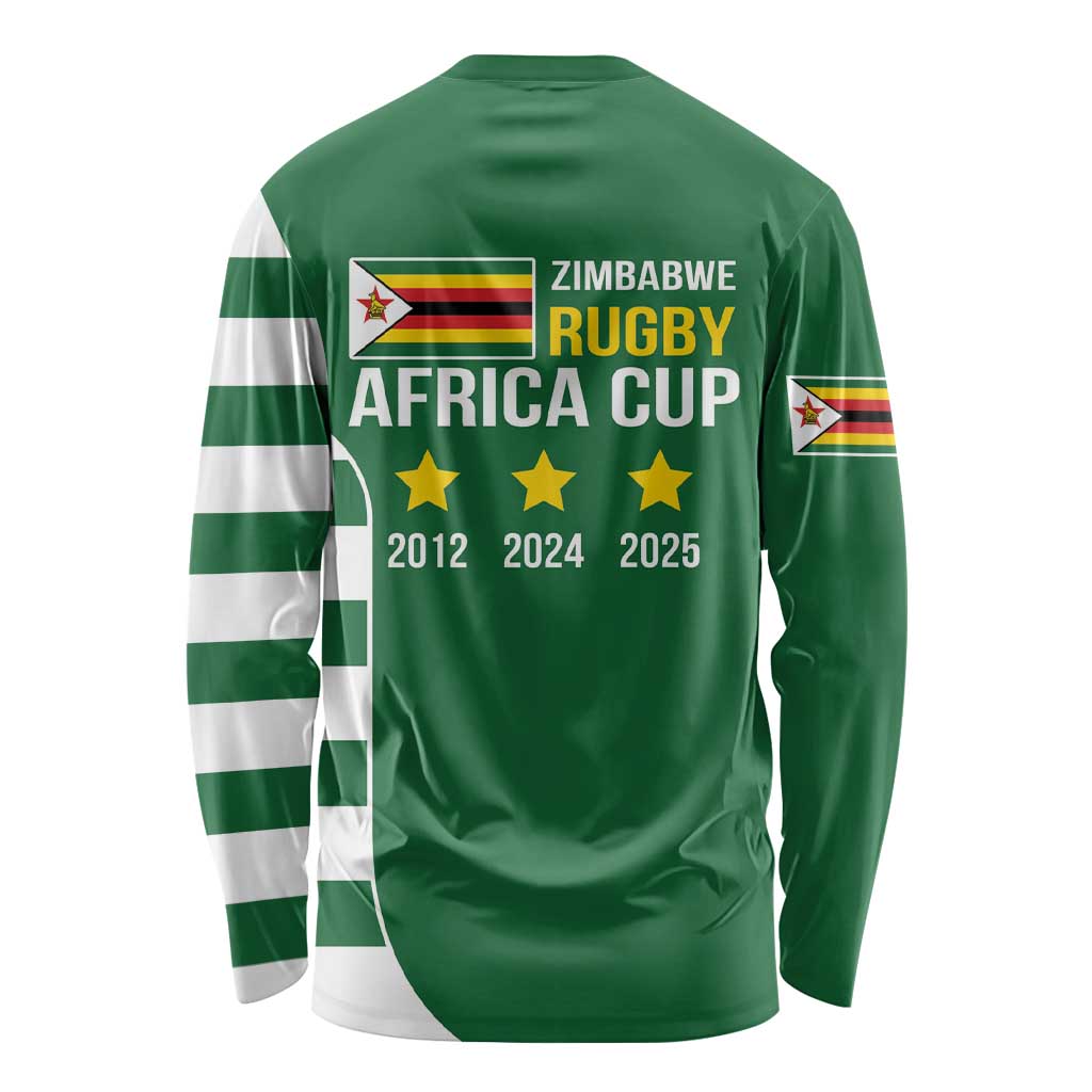 Green long-sleeve rugby shirt back with Africa Cup text and year stars