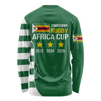 Green long-sleeve rugby shirt back with Africa Cup text and year stars