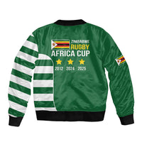 Zimbabwe Rugby Sleeve Zip Bomber Jacket One For The History Sables - Wonder Print Shop