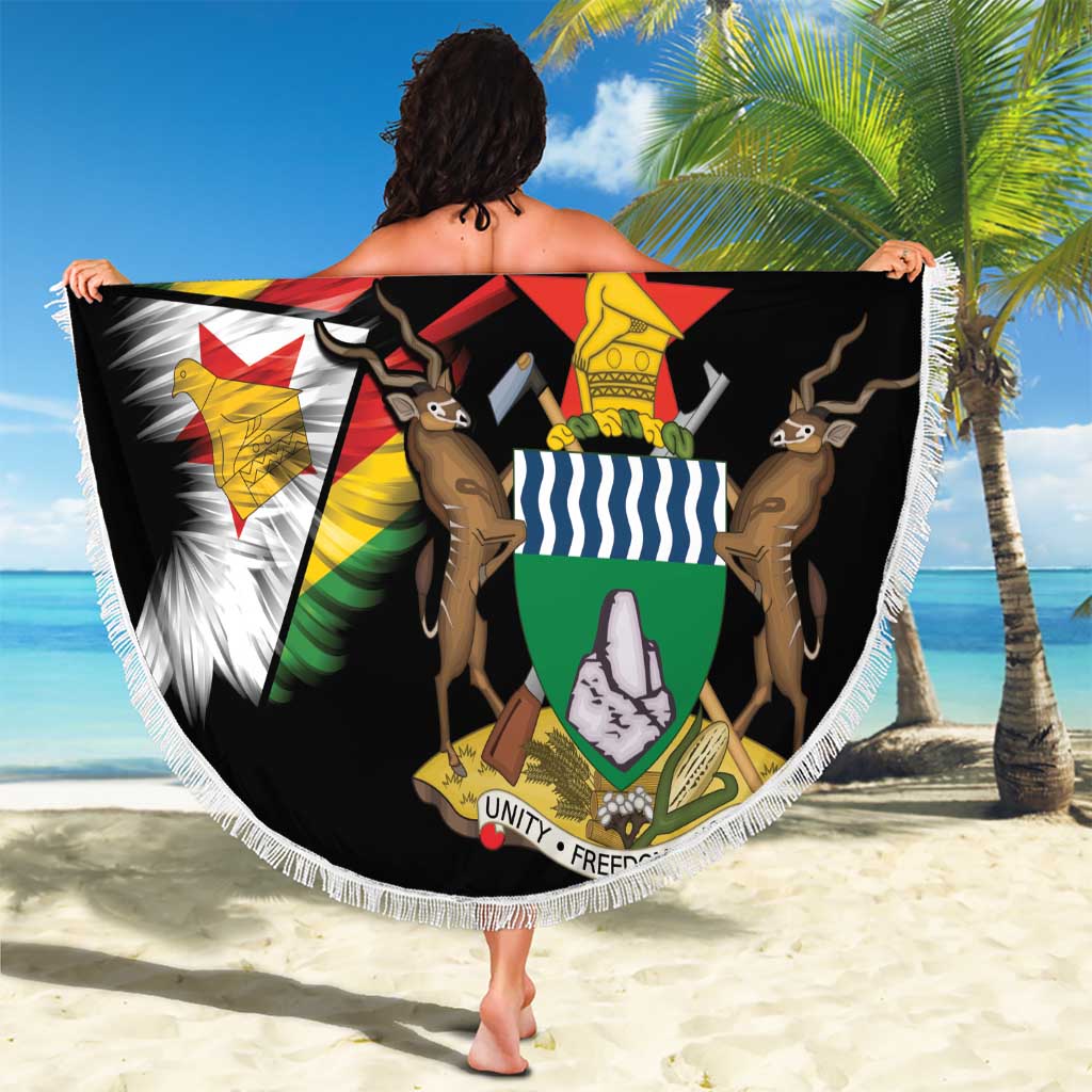 Zimbabwe Wings Flag Beach Blanket Proudly Zimbabwean - Wonder Print Shop