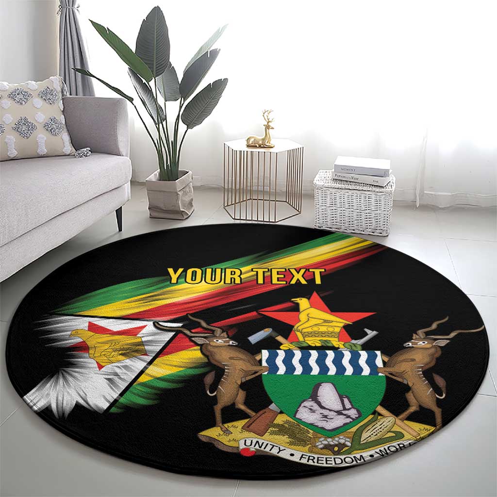 Zimbabwe Wings Flag Round Carpet Proudly Zimbabwean - Wonder Print Shop