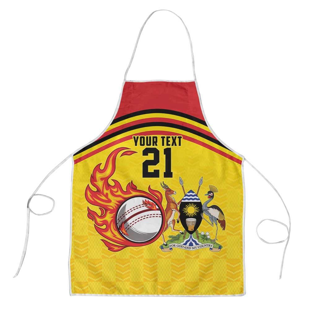 Uganda Cricket Custom Apron Cranes Cricket Ball Fire - Wonder Print Shop