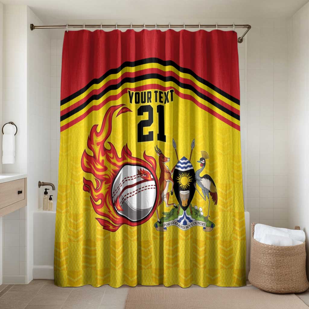 Uganda Cricket Custom Bathroom Set Cranes Cricket Ball Fire - Wonder Print Shop