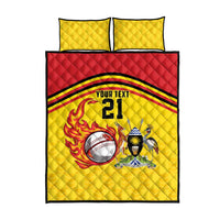 Uganda Cricket Custom Quilt Bed Set Cranes Cricket Ball Fire - Wonder Print Shop