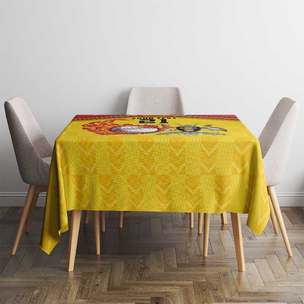 Uganda Cricket Custom Tablecloth Cranes Cricket Ball Fire - Wonder Print Shop