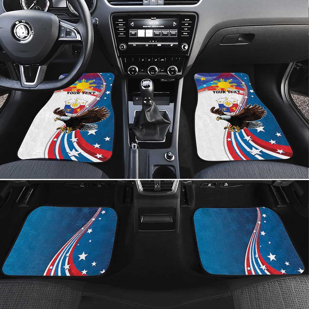 Personalized Filipino-American Car Mats The Eight-Rayed Sun with Bald Eagle LT9 - Wonder Print Shop