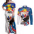 Personalized Filipino-American Couples Matching Off Shoulder Maxi Dress and Long Sleeve Button Shirt The Eight-Rayed Sun with Bald Eagle LT9 - Wonder Print Shop