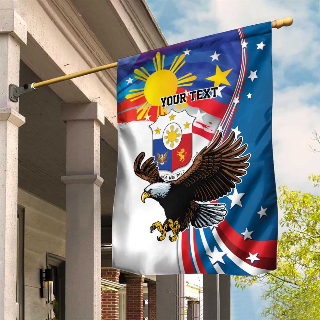 Personalized Filipino-American Garden Flag The Eight-Rayed Sun with Bald Eagle - Wonder Print Shop