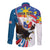 Personalized Filipino-American Long Sleeve Button Shirt The Eight-Rayed Sun with Bald Eagle - Wonder Print Shop