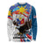 Personalized Filipino-American Long Sleeve Shirt The Eight-Rayed Sun with Bald Eagle - Wonder Print Shop