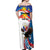 Personalized Filipino-American Off Shoulder Maxi Dress The Eight-Rayed Sun with Bald Eagle - Wonder Print Shop