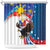 Personalized Filipino-American Shower Curtain The Eight-Rayed Sun with Bald Eagle