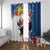 Personalized Filipino-American Window Curtain The Eight-Rayed Sun with Bald Eagle