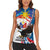 Personalized Filipino-American Women Sleeveless Polo Shirt The Eight-Rayed Sun with Bald Eagle