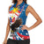 Personalized Filipino-American Women Sleeveless Polo Shirt The Eight-Rayed Sun with Bald Eagle