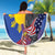 Personalized Filipino-American Beach Blanket Philippines Coat Of Arms with Bald Eagle LT9 - Wonder Print Shop