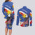 Personalized Filipino-American Couples Matching Long Sleeve Bodycon Dress and Long Sleeve Button Shirt Philippines Coat Of Arms with Bald Eagle LT9 - Wonder Print Shop