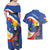 Personalized Filipino-American Couples Matching Off Shoulder Maxi Dress and Hawaiian Shirt Philippines Coat Of Arms with Bald Eagle LT9 - Wonder Print Shop