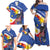 Personalized Filipino-American Family Matching Off Shoulder Maxi Dress and Hawaiian Shirt Philippines Coat Of Arms with Bald Eagle LT9 - Wonder Print Shop