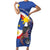 Personalized Filipino-American Family Matching Short Sleeve Bodycon Dress and Hawaiian Shirt Philippines Coat Of Arms with Bald Eagle - Wonder Print Shop