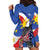 Personalized Filipino-American Hoodie Dress Philippines Coat Of Arms with Bald Eagle - Wonder Print Shop