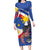 Personalized Filipino-American Long Sleeve Bodycon Dress Philippines Coat Of Arms with Bald Eagle - Wonder Print Shop