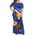 Personalized Filipino-American Off Shoulder Maxi Dress Philippines Coat Of Arms with Bald Eagle - Wonder Print Shop