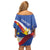 Personalized Filipino-American Off Shoulder Short Dress Philippines Coat Of Arms with Bald Eagle - Wonder Print Shop