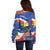 Personalized Filipino-American Off Shoulder Sweater Philippines Coat Of Arms with Bald Eagle - Wonder Print Shop