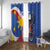 Personalized Filipino-American Window Curtain Philippines Coat Of Arms with Bald Eagle