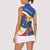 Personalized Filipino-American Women Sleeveless Polo Shirt Philippines Coat Of Arms with Bald Eagle