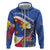 Personalized Filipino-American Zip Hoodie Philippines Coat Of Arms with Bald Eagle