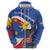 Personalized Filipino-American Zip Hoodie Philippines Coat Of Arms with Bald Eagle