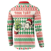 Six Seven Meme Personalized Button Sweatshirt Funny Green Hand Christmas - Wonder Print Shop