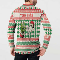 Six Seven Meme Personalized Button Sweatshirt Funny Green Hand Christmas - Wonder Print Shop