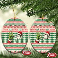 Six Seven Meme Ceramic Ornament Funny Green Hand Christmas - Wonder Print Shop