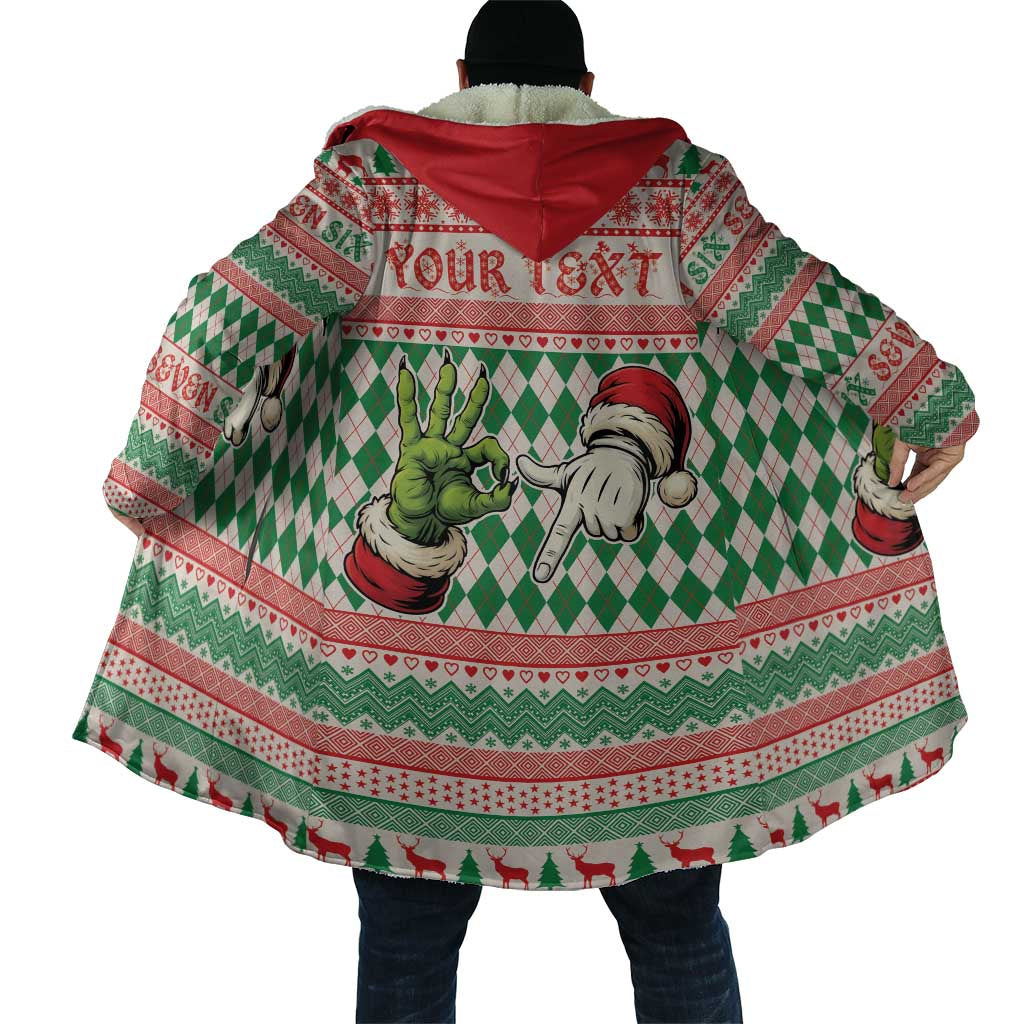 Six Seven Meme Personalized Cloak Funny Green Hand Christmas - Wonder Print Shop