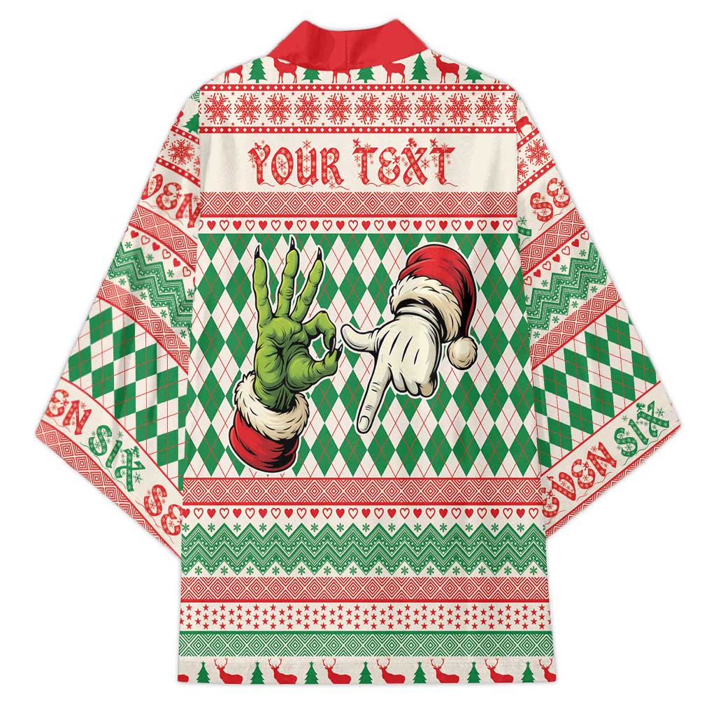 Six Seven Meme Personalized Kimono Funny Green Hand Christmas - Wonder Print Shop