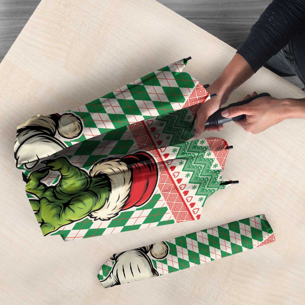Six Seven Meme Umbrella Funny Green Hand Christmas - Wonder Print Shop