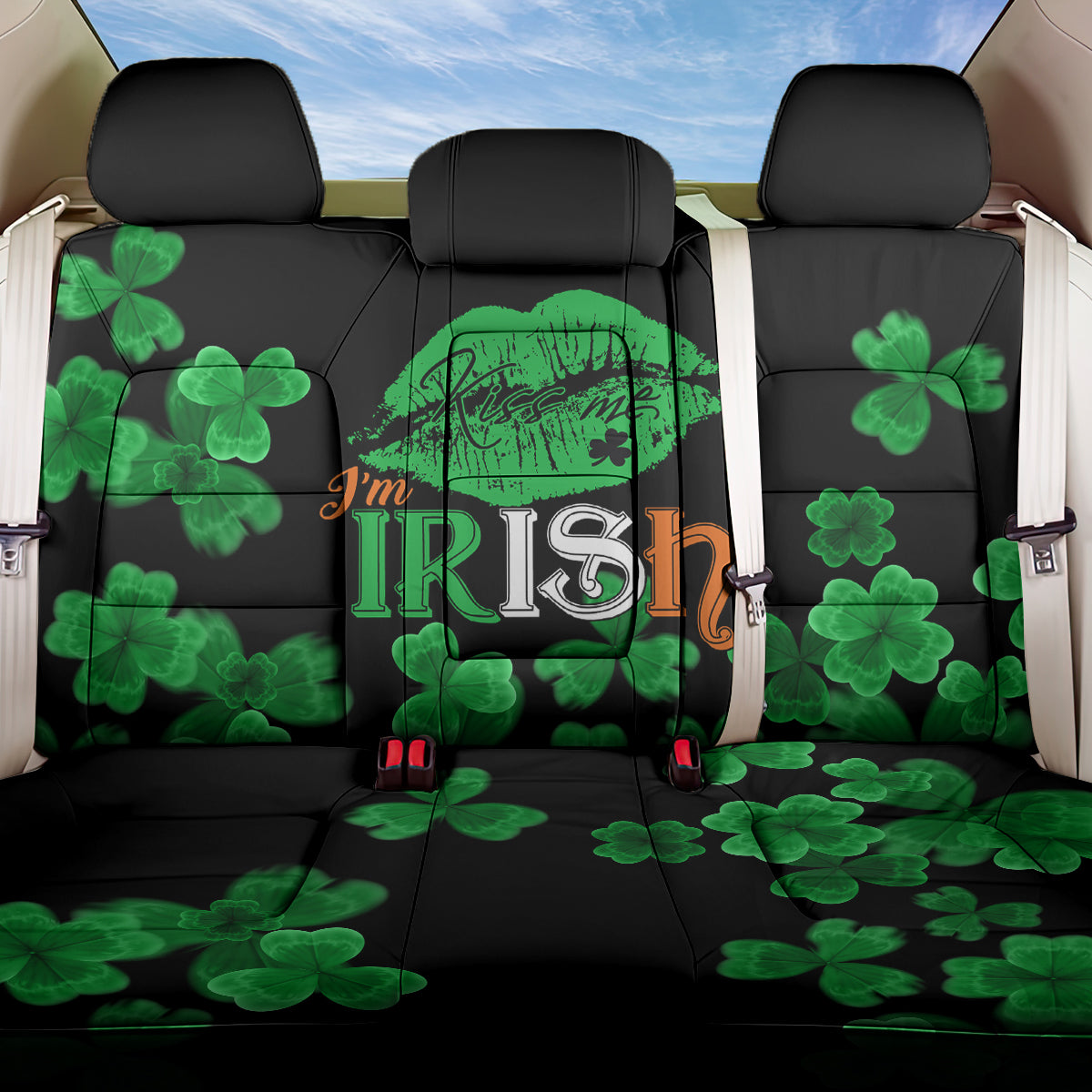 Kiss Me Im Irish St Patricks Day Back Car Seat Cover LT9 - Wonder Print Shop