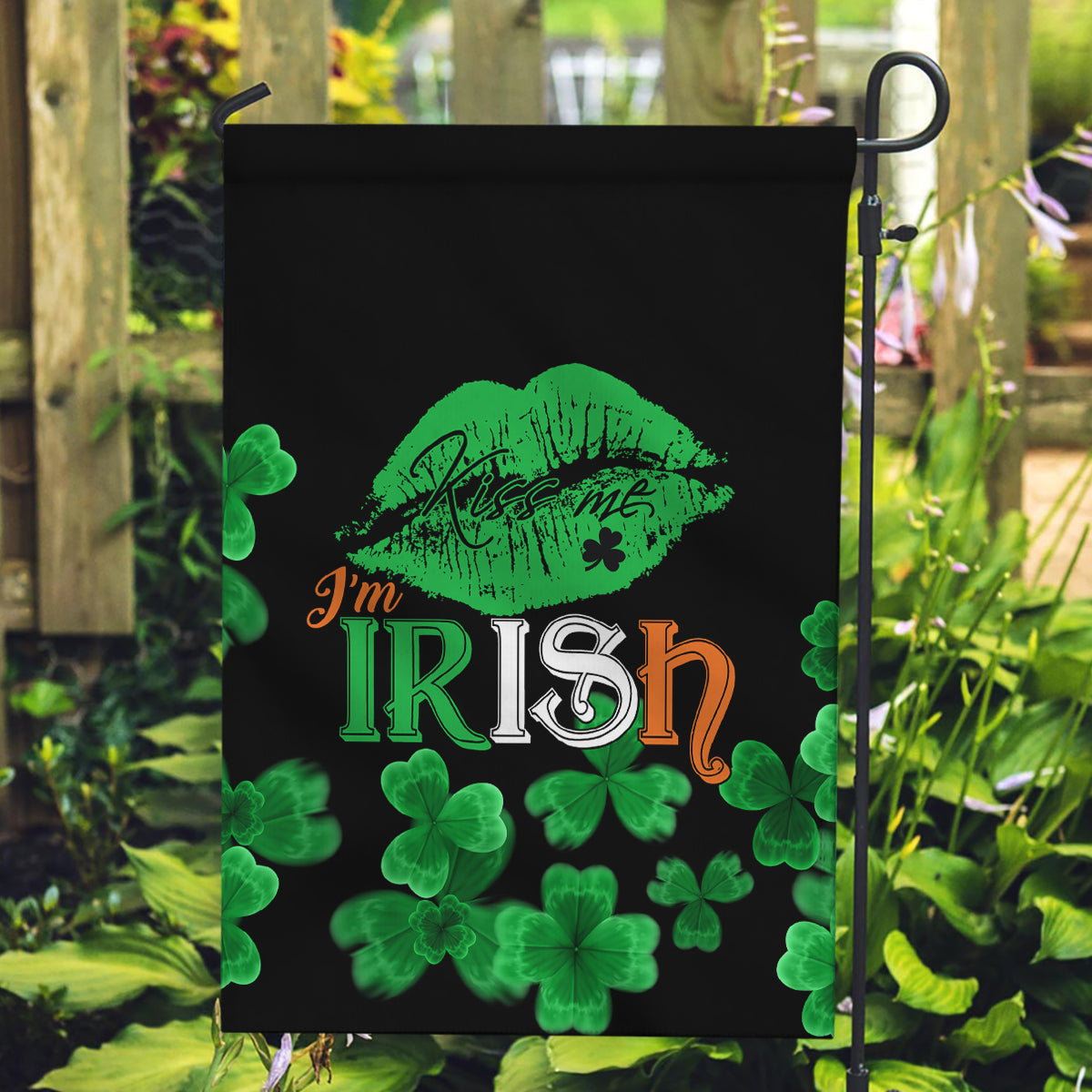 Kiss Me Im Irish St Patricks Day Garden Flag - Wonder Print Shop