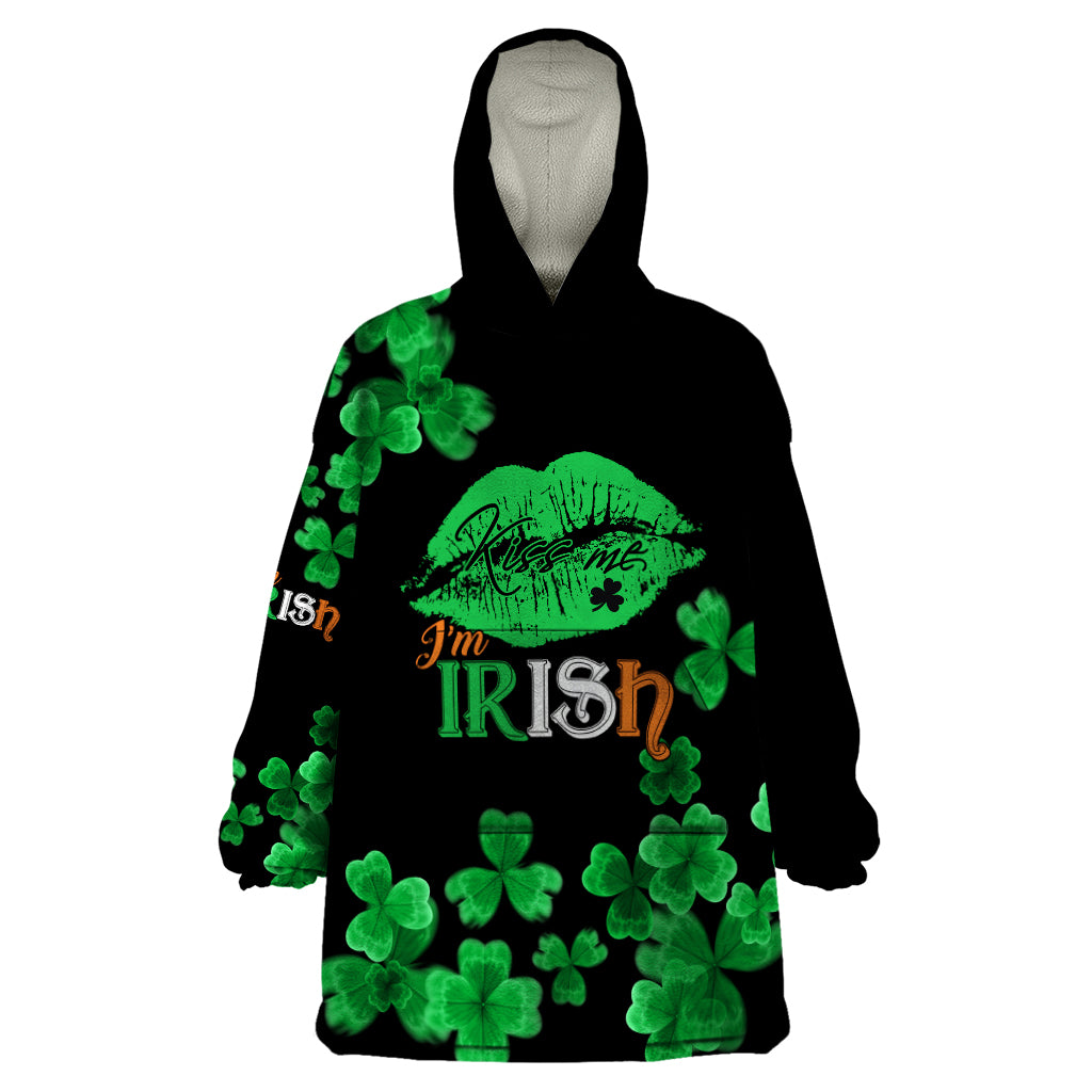 Kiss Me Im Irish St Patricks Day Wearable Blanket Hoodie - Wonder Print Shop